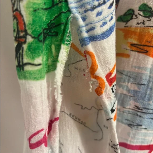 Gap Love Dreamwell Print Crinkle Popover Linen Blend Oversized Shirt Dress  M - Picture 6 of 16